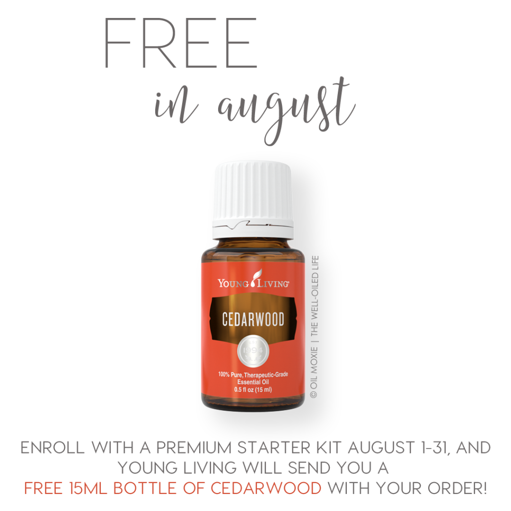Free 15ml Cedarwood for all new Young Living members purchasing the Premium Starter Kit!